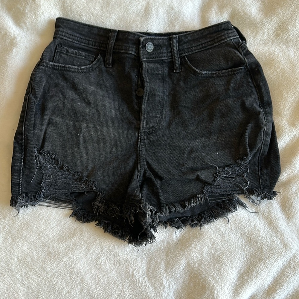 distressed jean shorts